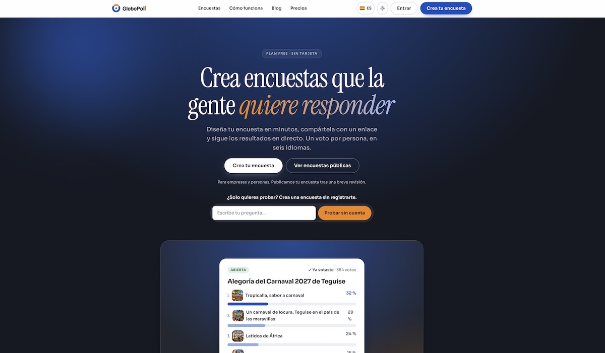 GloboPoll, plataforma SaaS de encuestas y votaciones