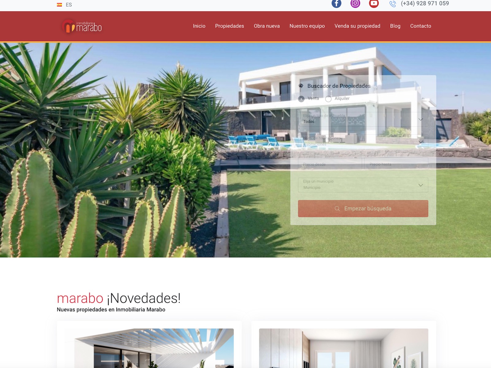 Página web Inmobiliaria Marabo