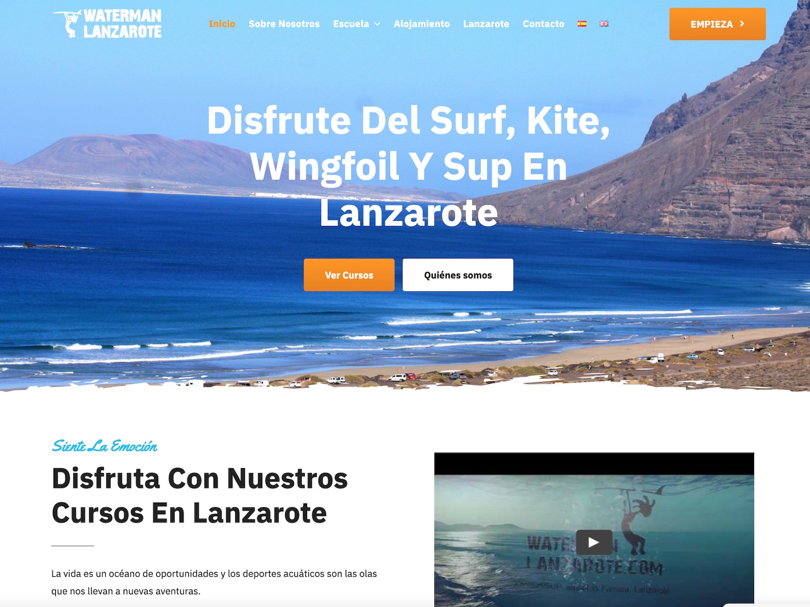 Página web Waterman Lanzarote